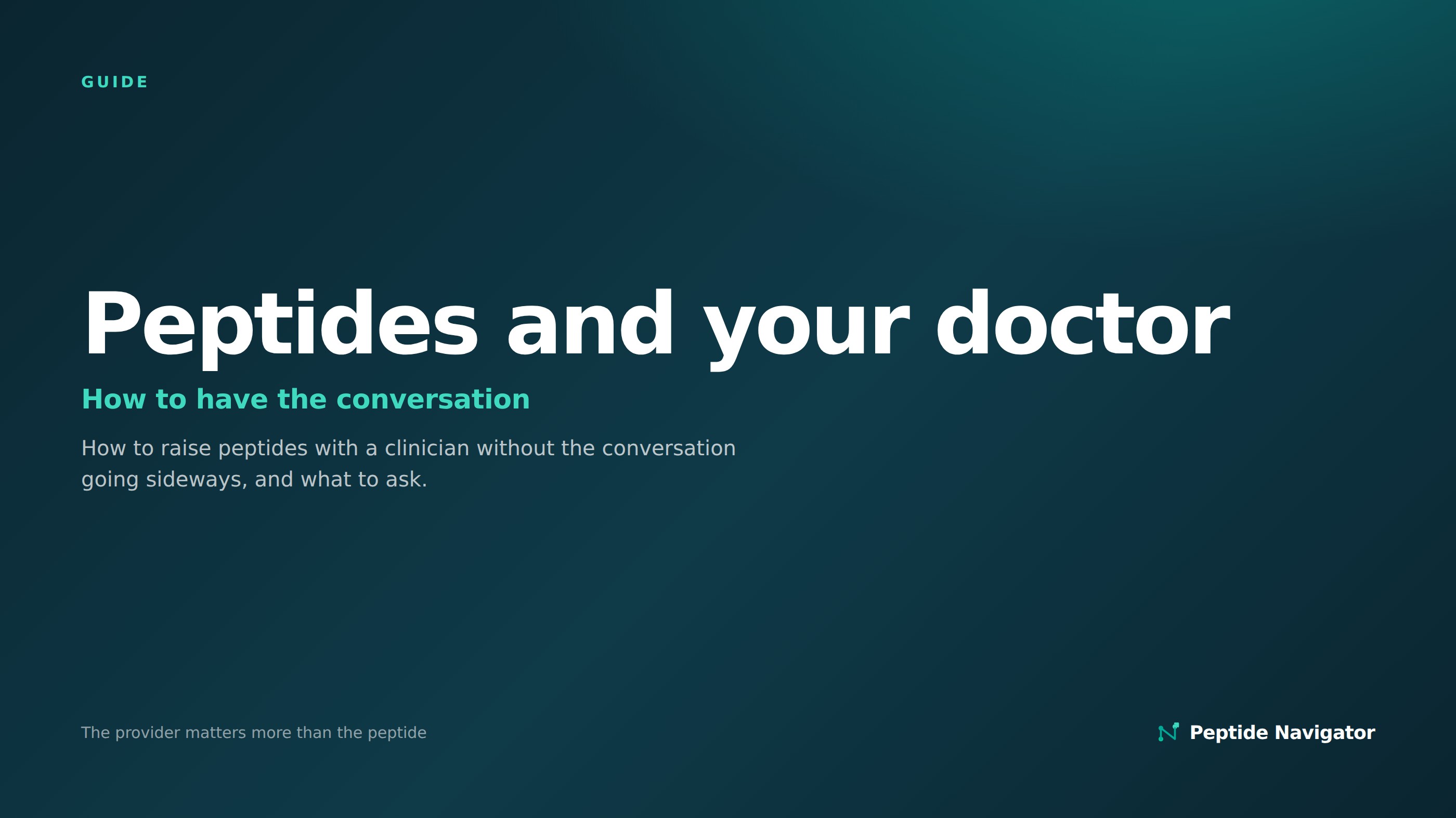 How to talk to your doctor about peptides and what to ask