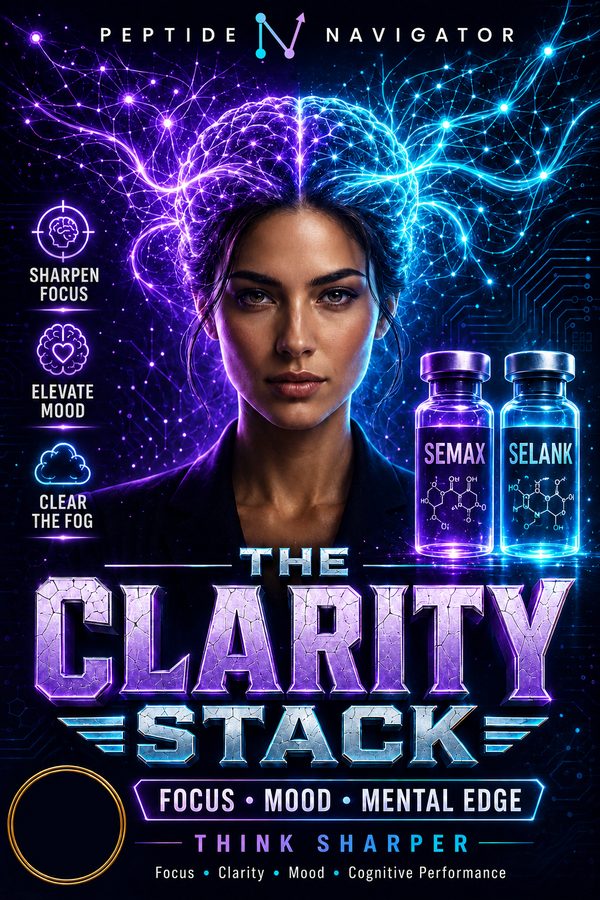 The Clarity Stack focus and calm peptide guide, evidence-first ebook by Peptide Navigator